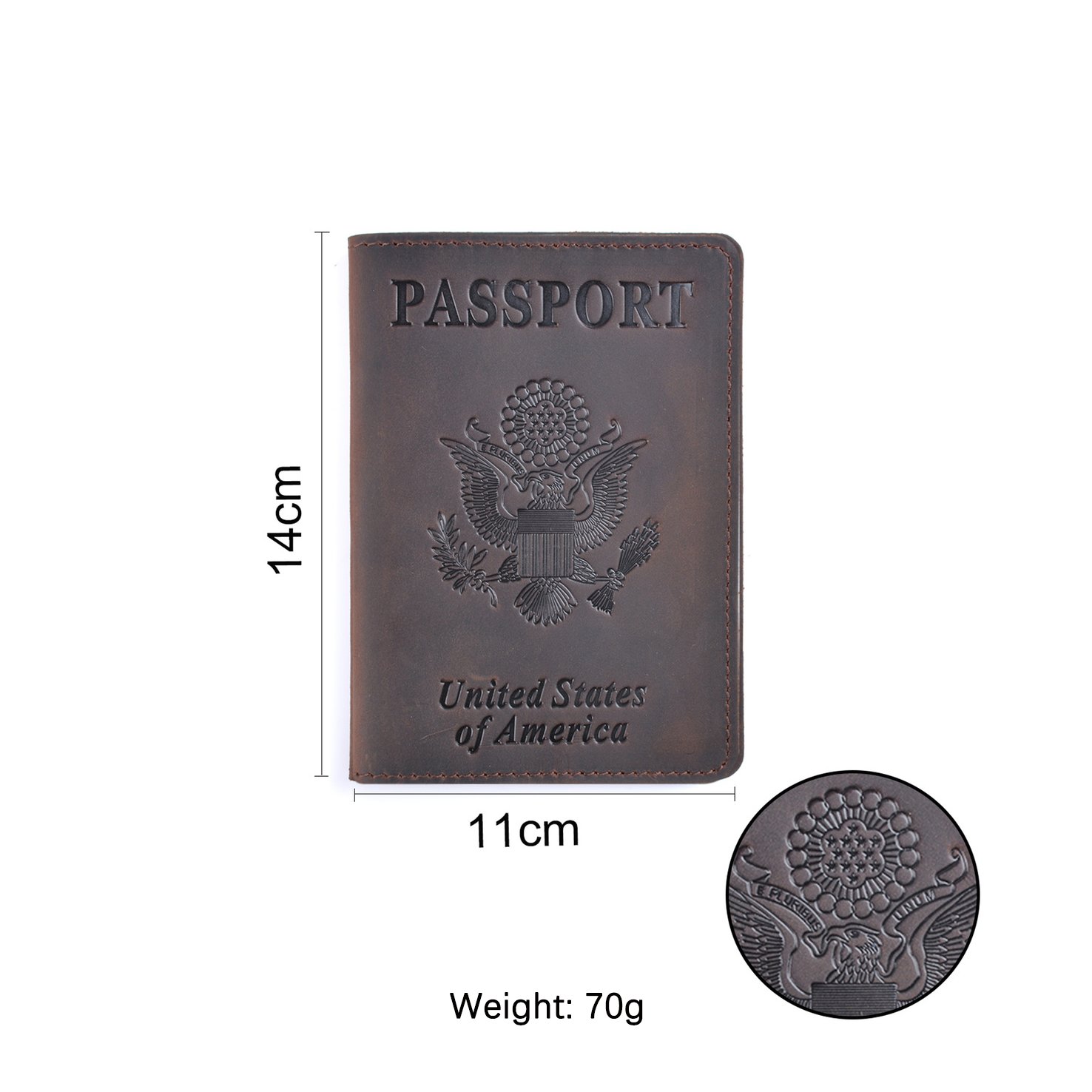 US Genuine Leather Passport Book Cover Thin American Travel Passport Holder Premium International USA Passport Protector Case