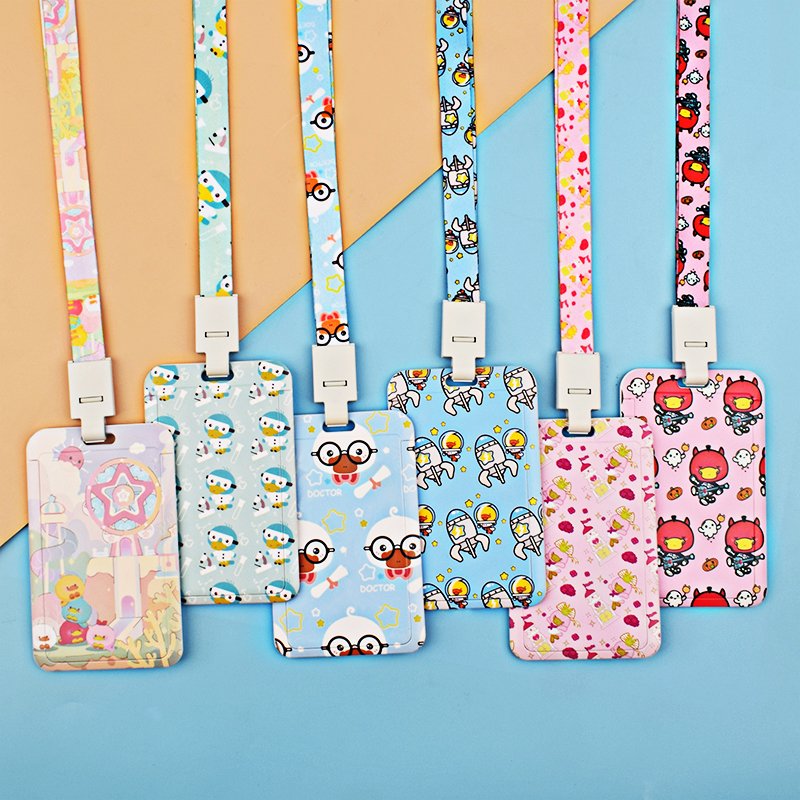 Customized ID Badge Holder Cover with Lanyard for Office Work Employee Staff