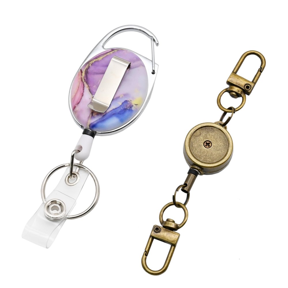 Retractable Pull Badge ID Department Brand Name Badge Holder Metal Office Nurse Badge Reel