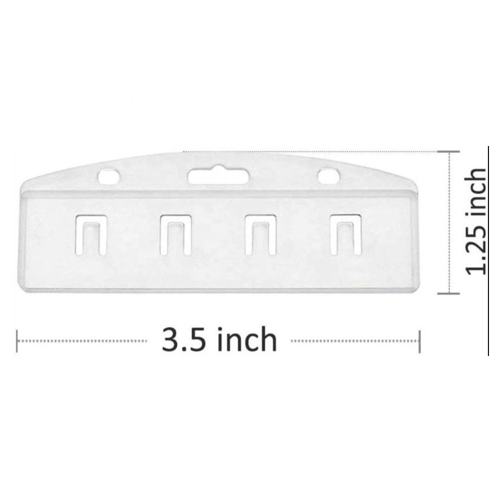 Hot selling horizontal PC plastic ID card holder, minimalist plastic ID card holder