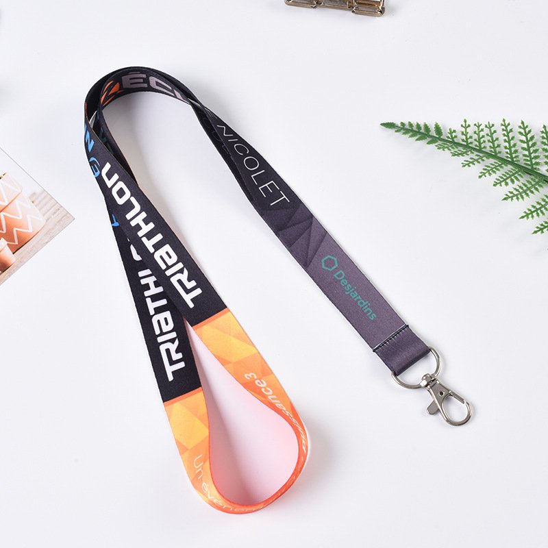 good quality custom wrist lanyard polyester key chain holder key lanyard in lower MOQ