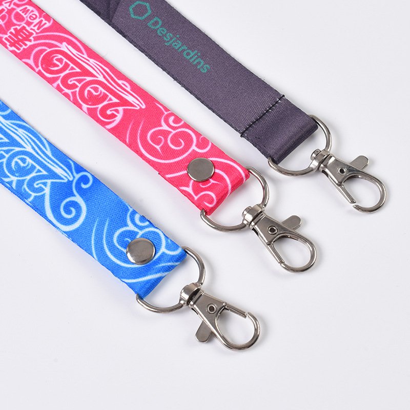 good quality custom wrist lanyard polyester key chain holder key lanyard in lower MOQ