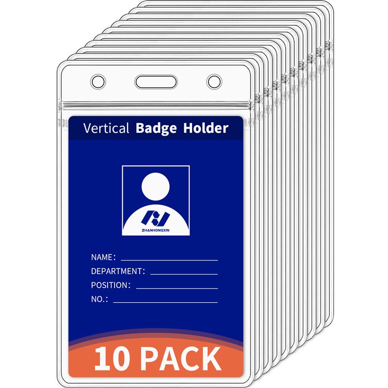 Custom Soft Plastic Vertical Id Badge Pvc Card Holder , Card Holder With Badge