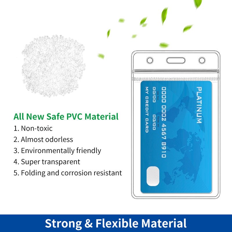 Custom Soft Plastic Vertical Id Badge Pvc Card Holder , Card Holder With Badge