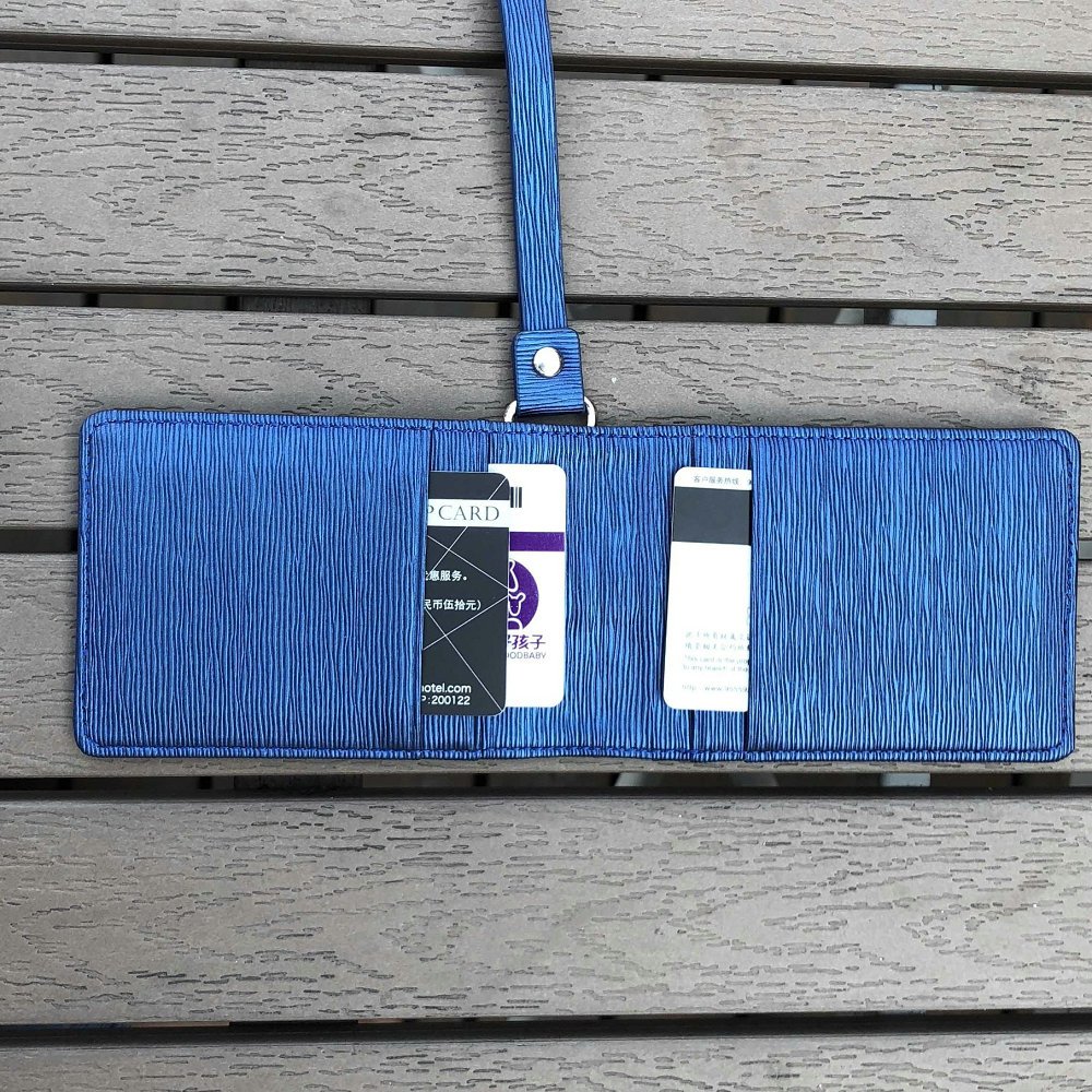 Custom Multi Card Slot Work Permit Badge Holder Business Style Vertical PU Leather Acces Card Folding Card Holder