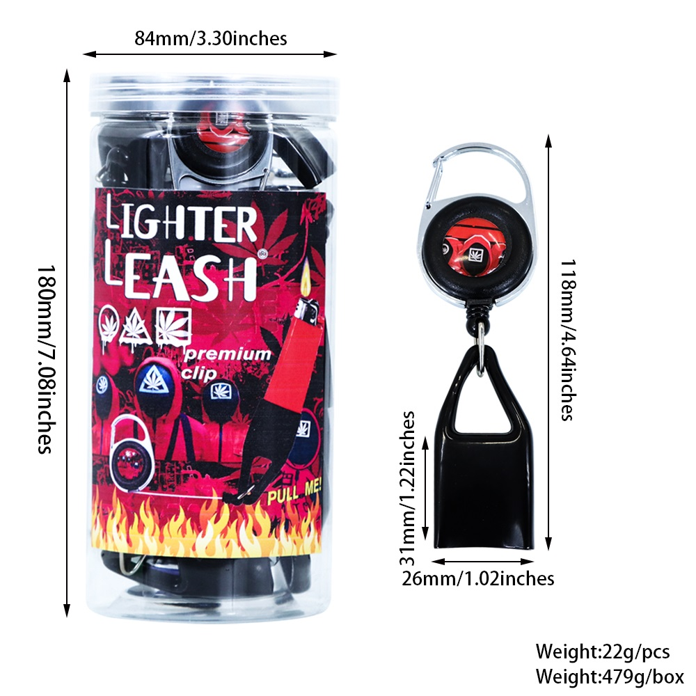 Customize Logo LighterLeash Premium Clipper-Leash Retractable Lighter Holder