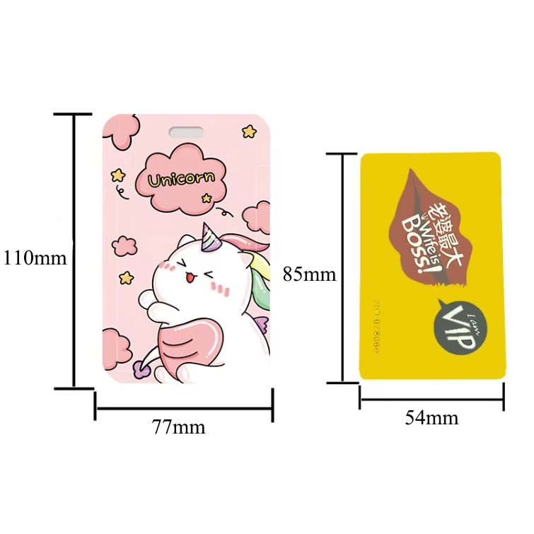 2024 Cartoon Animal Work ID Holder Canteen Lanyard Card Holder Student Campus Bus Metro Case Badge Sublimation Cash Card Holder