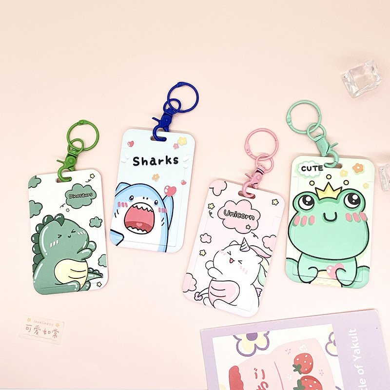 2024 Cartoon Animal Work ID Holder Canteen Lanyard Card Holder Student Campus Bus Metro Case Badge Sublimation Cash Card Holder