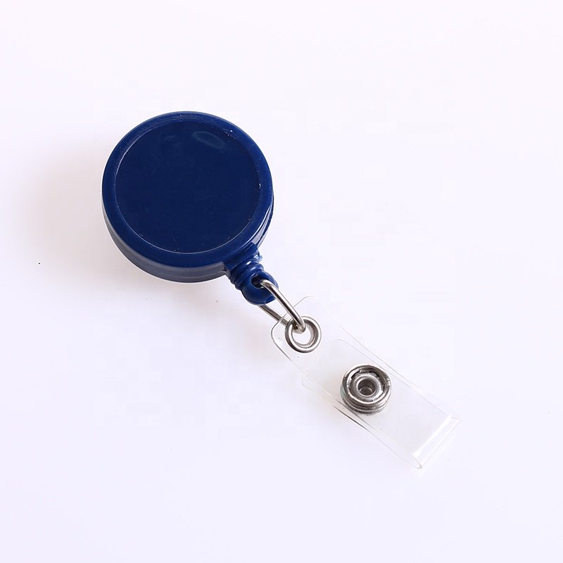 32mm big epoxy sticker logo retractable badge reel with carabiner belt clip id badge reel