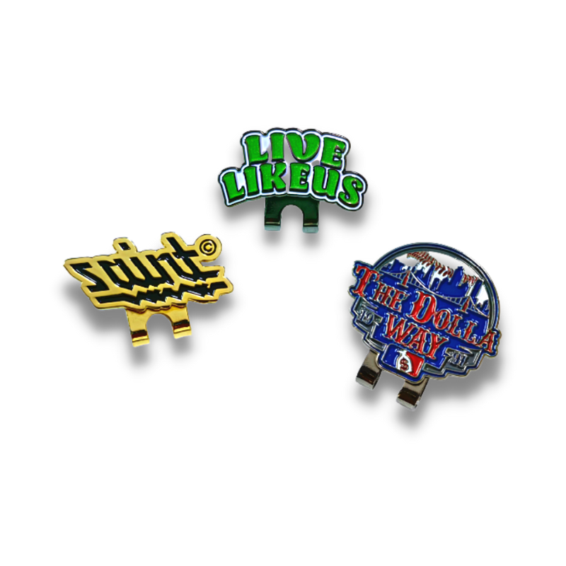 Manufacture Bulk Marker Custom your Logo Soft Hard Enamel Hat pin Metal Golf Hat Brim Clips pins Custom pins for hats