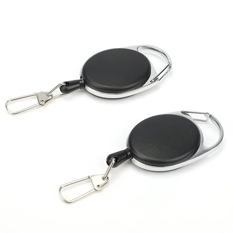Retractable Key Holder Metal Key Reel Badge Holder Telescopic Rope Pull Key Chain Holder with Belt Clip