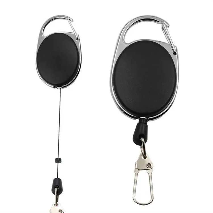 Retractable Key Holder Metal Key Reel Badge Holder Telescopic Rope Pull Key Chain Holder with Belt Clip