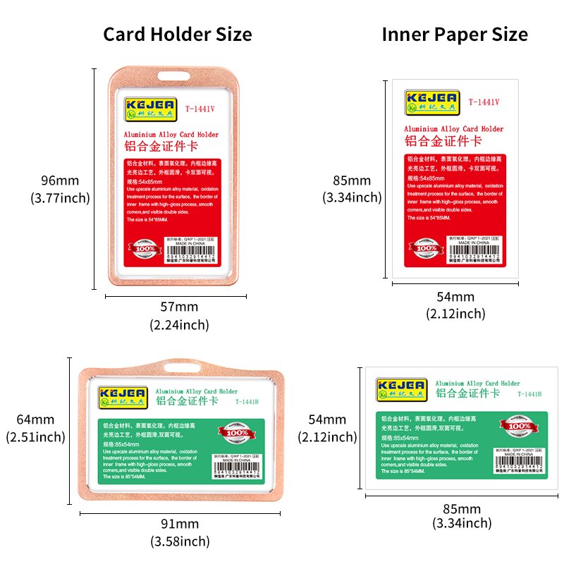 T-1441 Premium ID Card Holder aluminum id holder, Aluminium Alloy Badge Holder