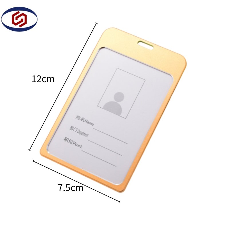 Gold Vertical aluminum ID badge holder