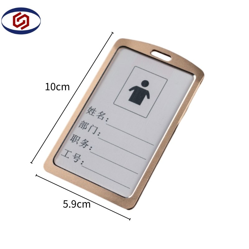Gold Vertical aluminum ID badge holder