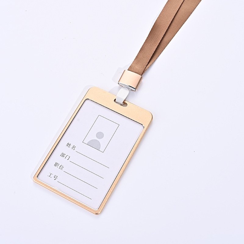 Gold Vertical aluminum ID badge holder