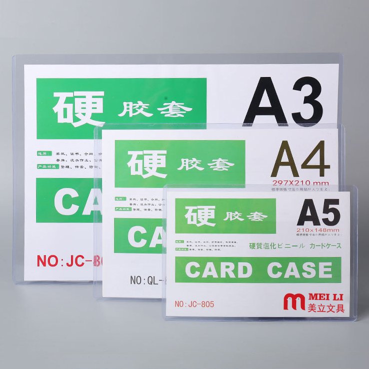 Wholesale Transparent Hard Glue Plastic Sleeve PVC Material Water Proof ID Badge Card Holder Photo Document Protector Card