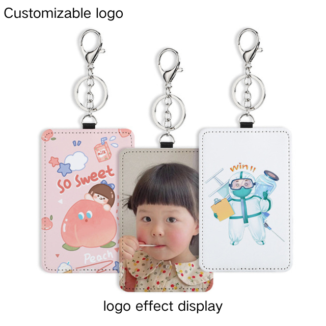 Sublimation PU Leather Badge Holder Card Holder Wallet Case Card Pouch for Women and Men ID Badge Holder