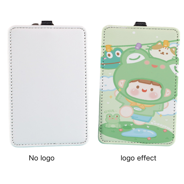 Sublimation PU Leather Badge Holder Card Holder Wallet Case Card Pouch for Women and Men ID Badge Holder
