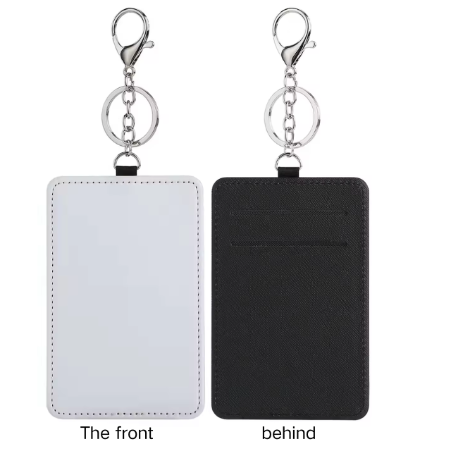 Sublimation PU Leather Badge Holder Card Holder Wallet Case Card Pouch for Women and Men ID Badge Holder