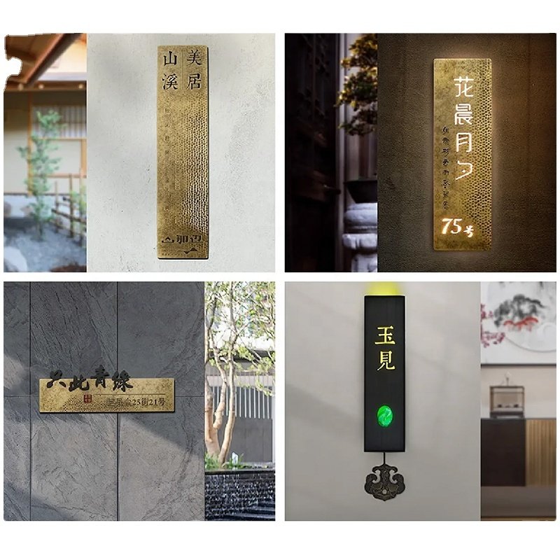 Custom-Made Light Luxury High-Grade Solid Brass Engraving Pet House Free Design for Upcale Residential Villa as Badge Holder