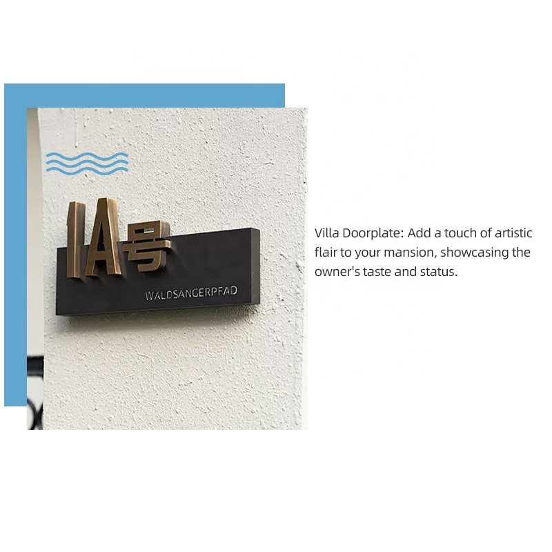 Custom-Made Light Luxury High-Grade Solid Brass Engraving Pet House Free Design for Upcale Residential Villa as Badge Holder