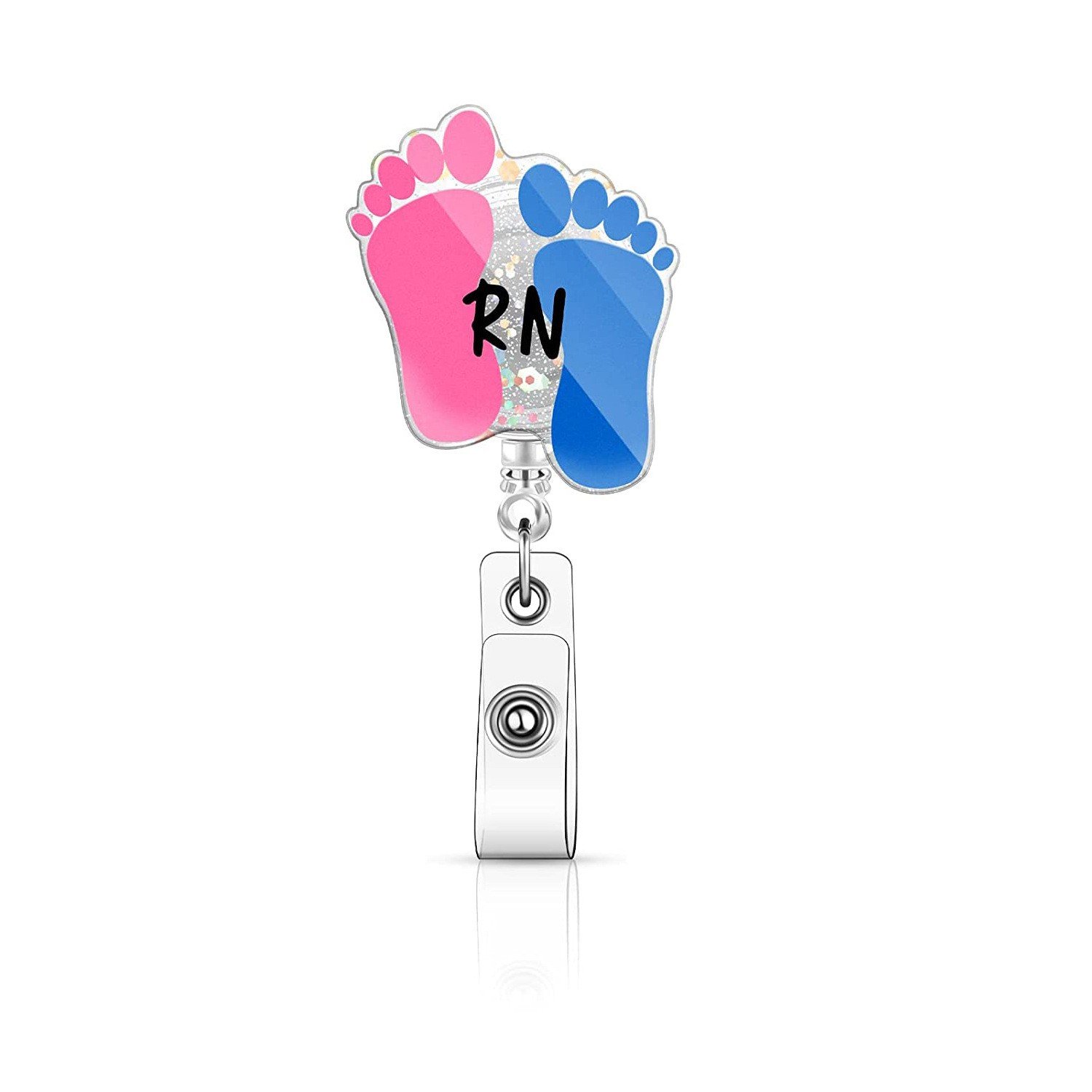 Acrylic baby labor and deliver buckle rotate pull-up card buckle nurse telescopic badge scroll Reel holder