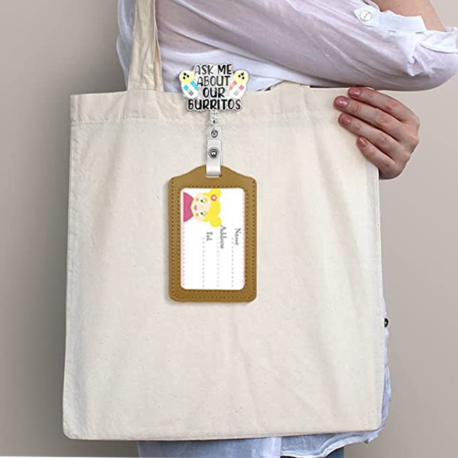 Acrylic baby labor and deliver buckle rotate pull-up card buckle nurse telescopic badge scroll Reel holder
