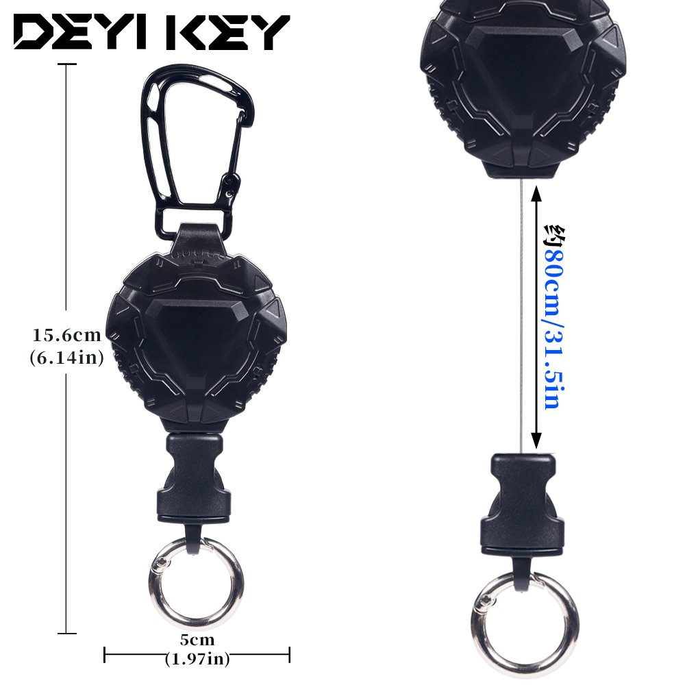 2024 Outdoor Badge Reel Wheel Rope reel key ring Badge Holder With Carabine Reel