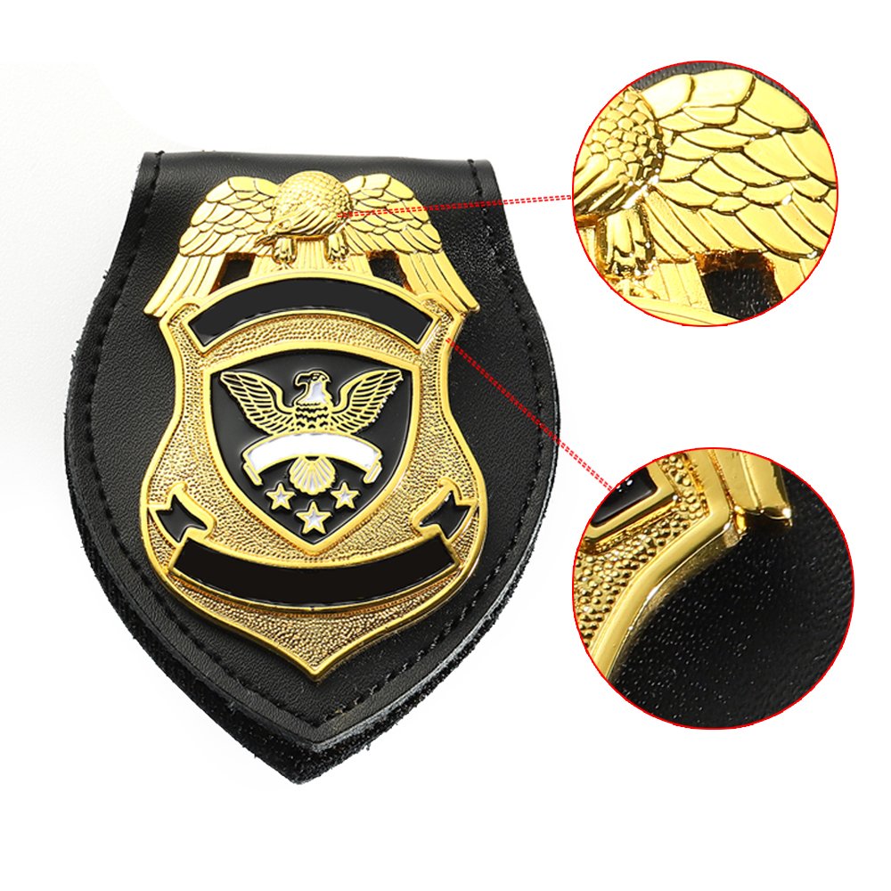 Manufacturer Custom Metal Badge Award Custom Logo Zinc Alloy 3D Enamel Emblem Id Badge Holder With Leather Wallet Of Honor