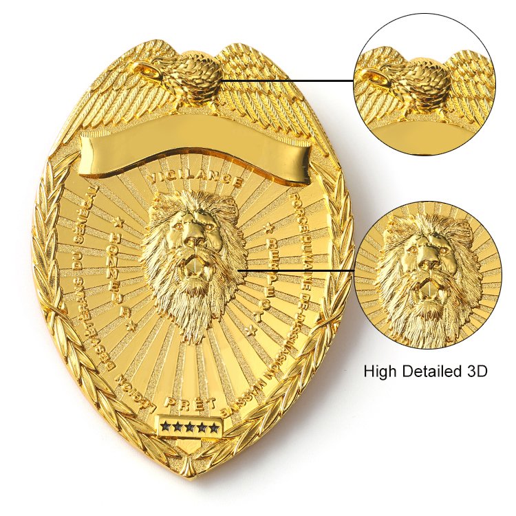 Manufacturer Custom Metal Badge Award Custom Logo Zinc Alloy 3D Enamel Emblem Id Badge Holder With Leather Wallet Of Honor