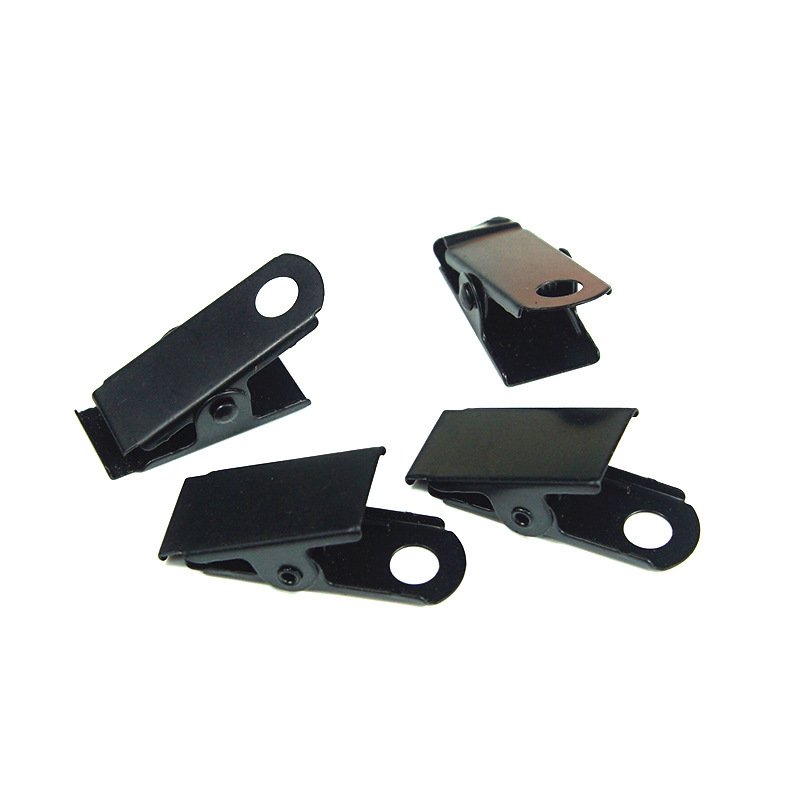 Matte black name badge holders id card clip metal id card holder clip