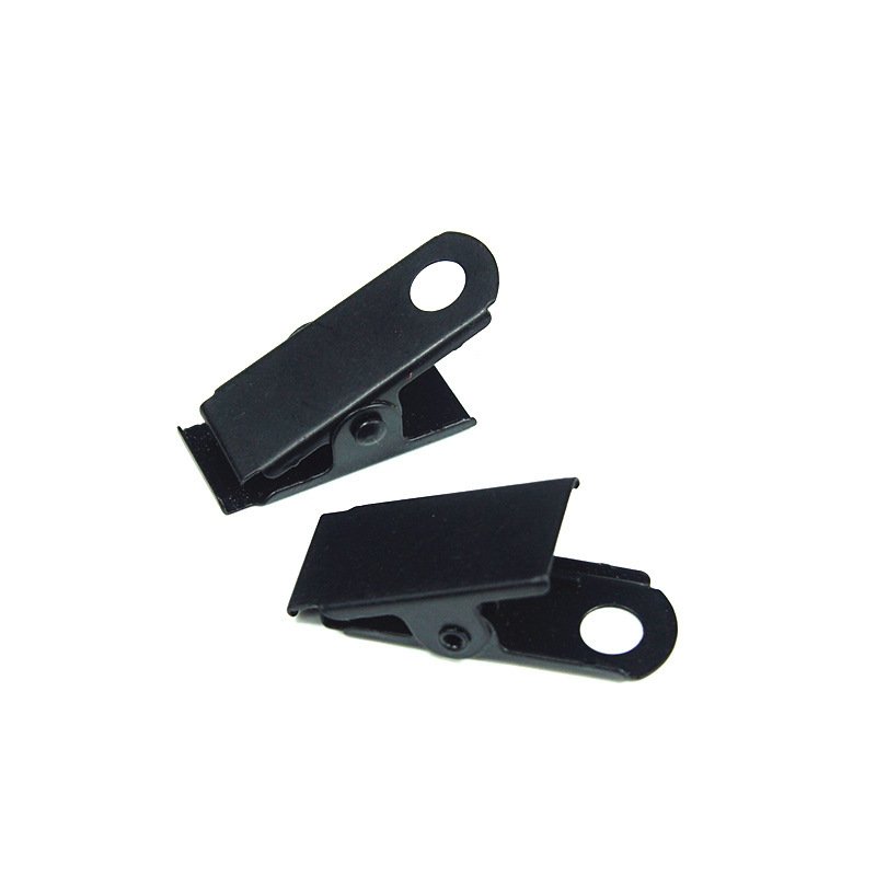 Matte black name badge holders id card clip metal id card holder clip