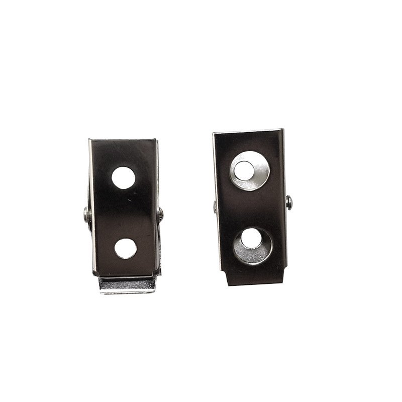 Matte black name badge holders id card clip metal id card holder clip