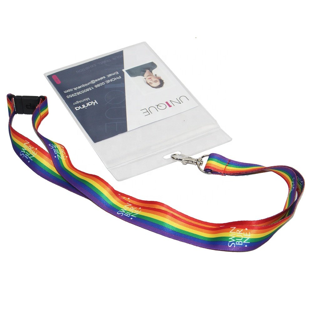 Promotional Sublimated Printed Exhibition Lanyard With ID Badge Holder