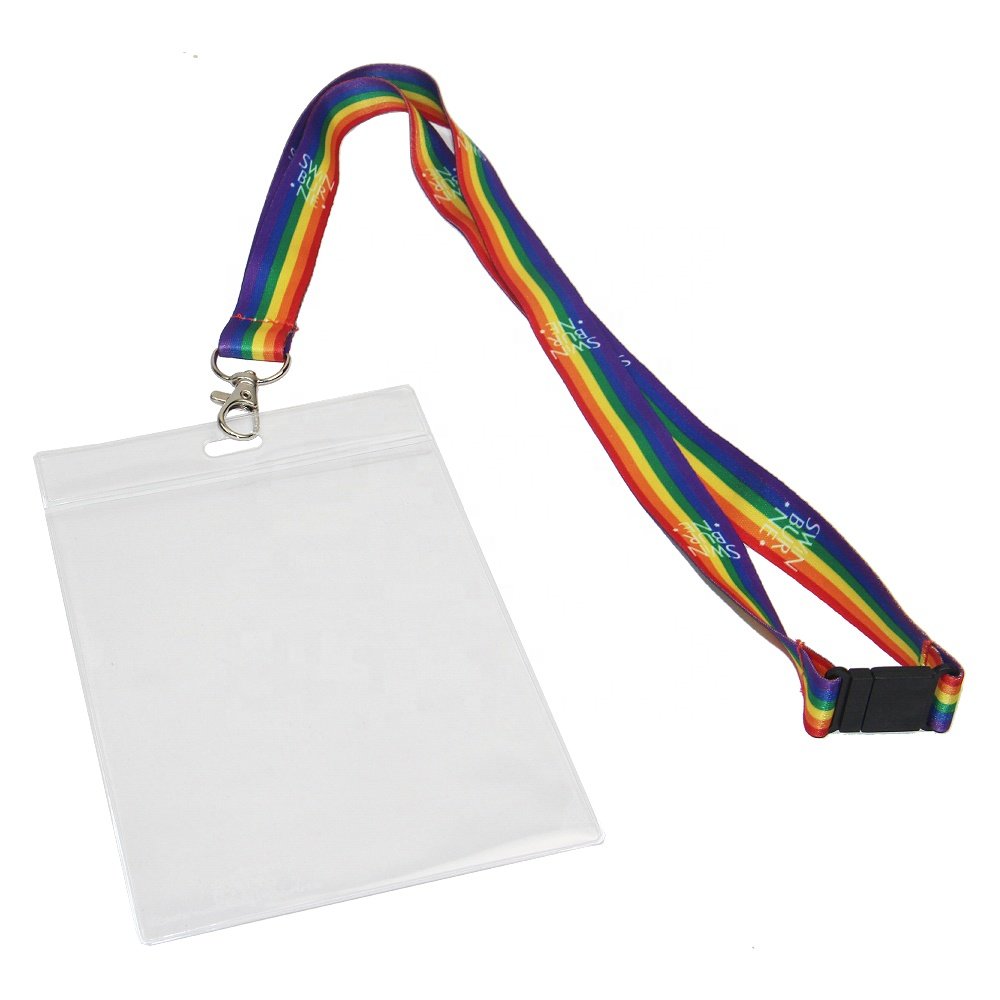 Promotional Sublimated Printed Exhibition Lanyard With ID Badge Holder