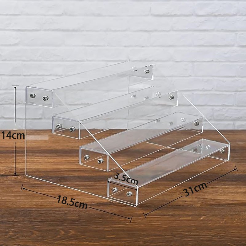 Desktop Transparent GOODS Organizer, Standing Sign Perimeter Display Stand, Acrylic baji Display Stand, Badge Holder