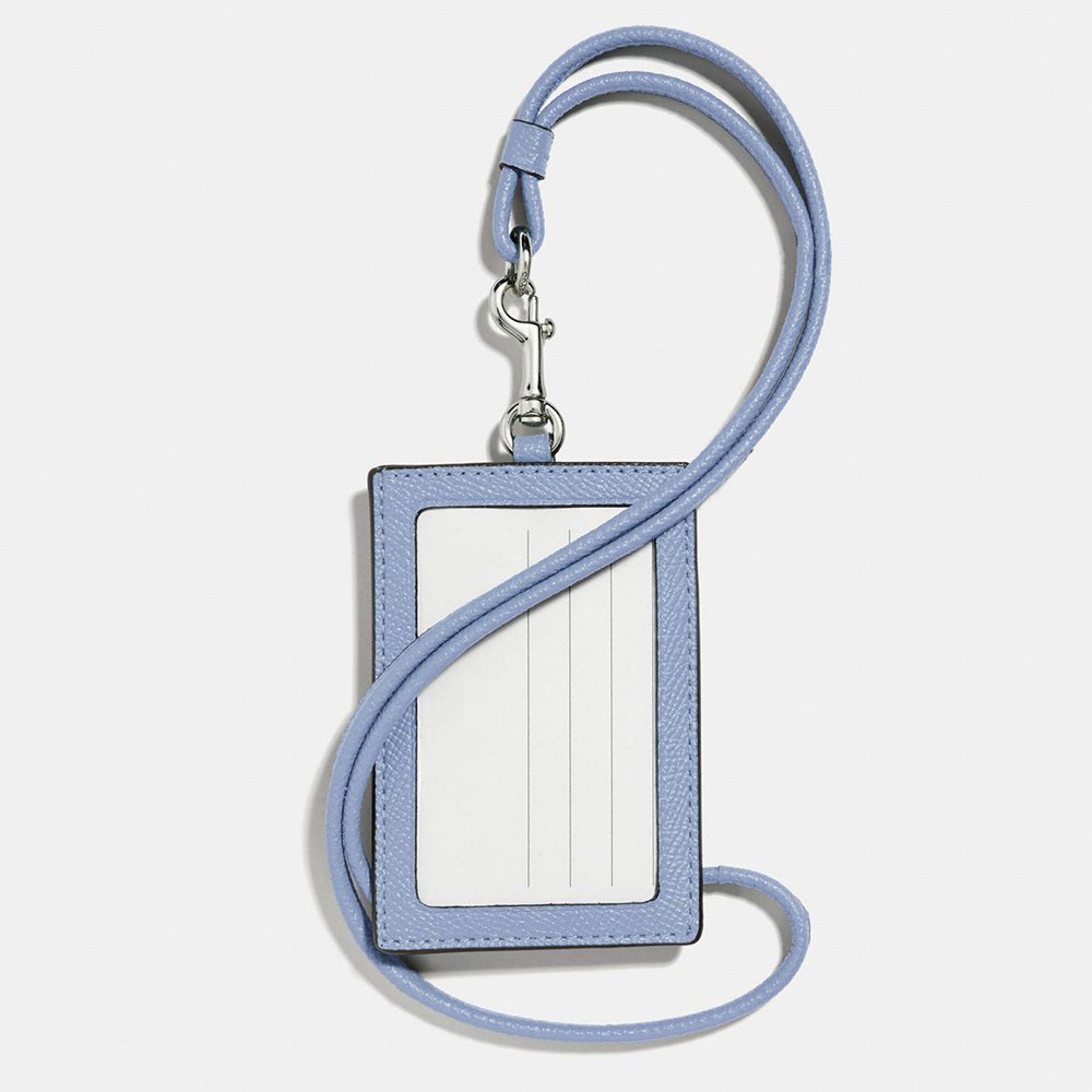 Custom Logo Crossgrain Leather Ladies ID Lanyard Badge Cardholder Women Name Card Holder
