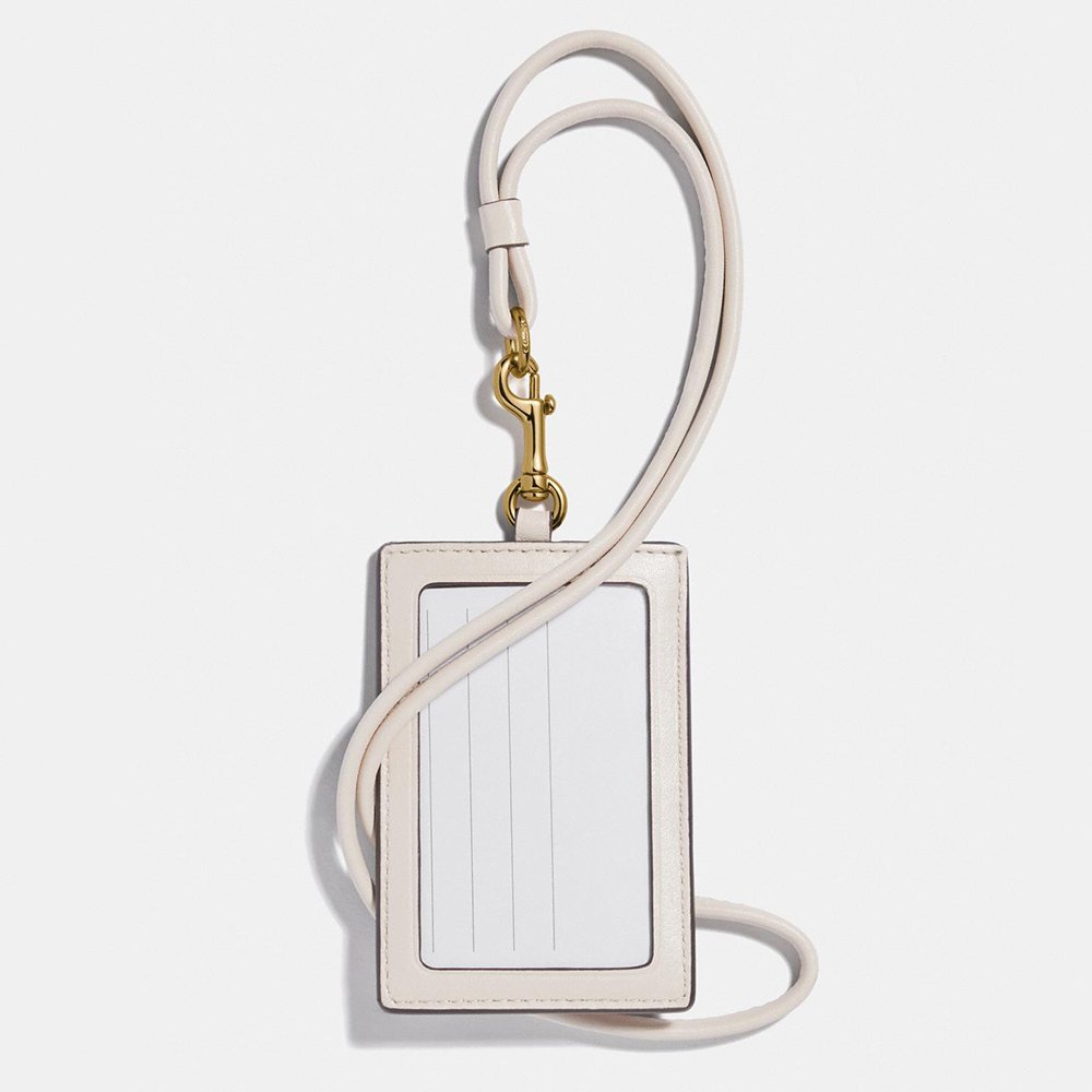 Custom Logo Crossgrain Leather Ladies ID Lanyard Badge Cardholder Women Name Card Holder