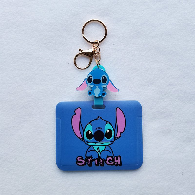 Wholesale Lovely Cartoon Characters Card Case Retractable Easy Pull Buckle Anti-lost ID Badge Plastic Horizontal Cards Holder