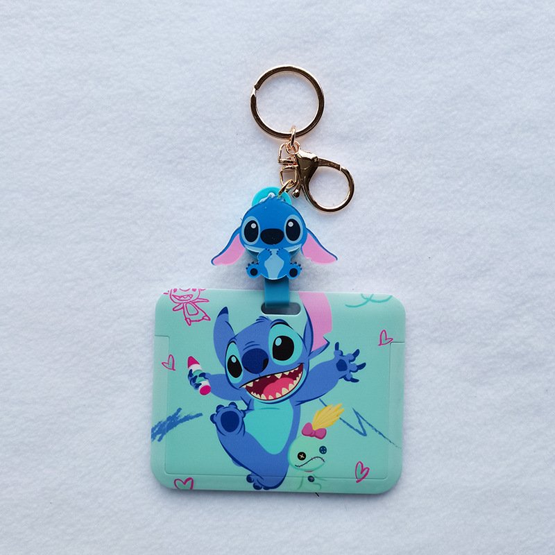 Wholesale Lovely Cartoon Characters Card Case Retractable Easy Pull Buckle Anti-lost ID Badge Plastic Horizontal Cards Holder