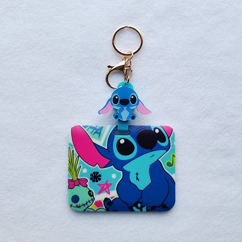 Wholesale Lovely Cartoon Characters Card Case Retractable Easy Pull Buckle Anti-lost ID Badge Plastic Horizontal Cards Holder