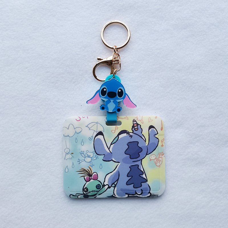 Wholesale Lovely Cartoon Characters Card Case Retractable Easy Pull Buckle Anti-lost ID Badge Plastic Horizontal Cards Holder