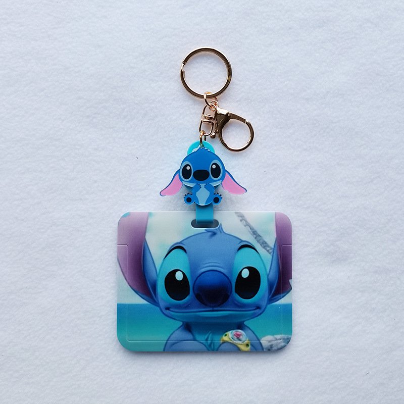Wholesale Lovely Cartoon Characters Card Case Retractable Easy Pull Buckle Anti-lost ID Badge Plastic Horizontal Cards Holder