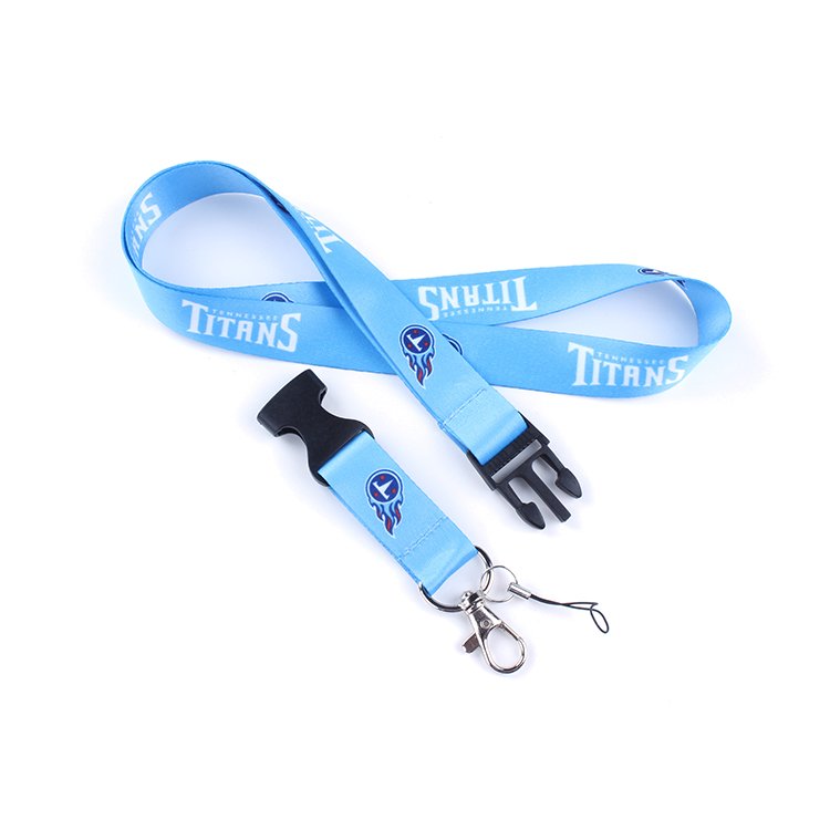 Blue Bulk Lanyards for Id Badges Flat Lanyard with Badge Clip Swivel Hook Fancy Badge Holder
