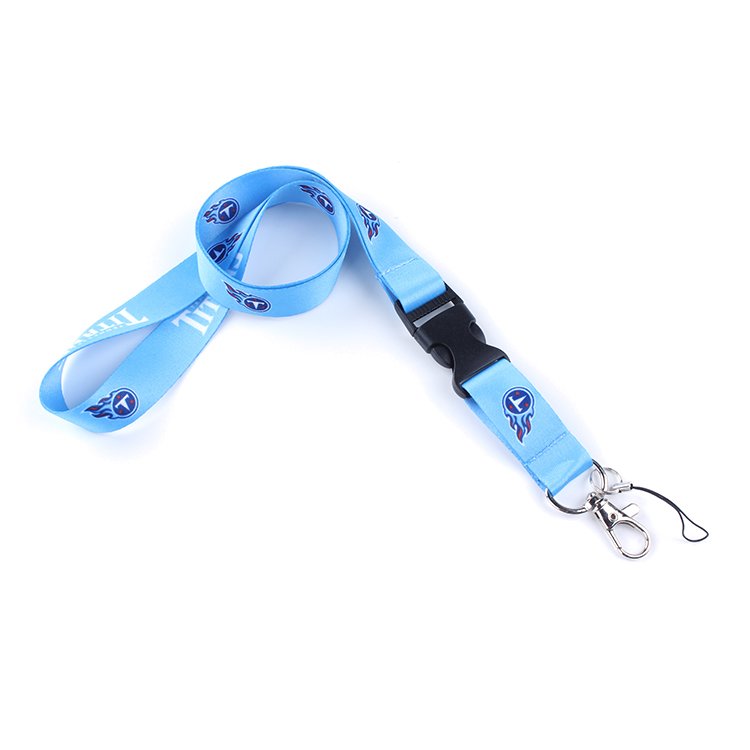 Blue Bulk Lanyards for Id Badges Flat Lanyard with Badge Clip Swivel Hook Fancy Badge Holder