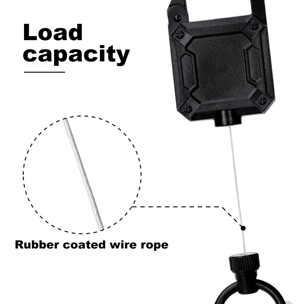 Multifunctional High Stretch Easy To Pull D Hook Stainless Steel Heavy Duty Metal Id Reractable Badge Holder With Carabine Reel