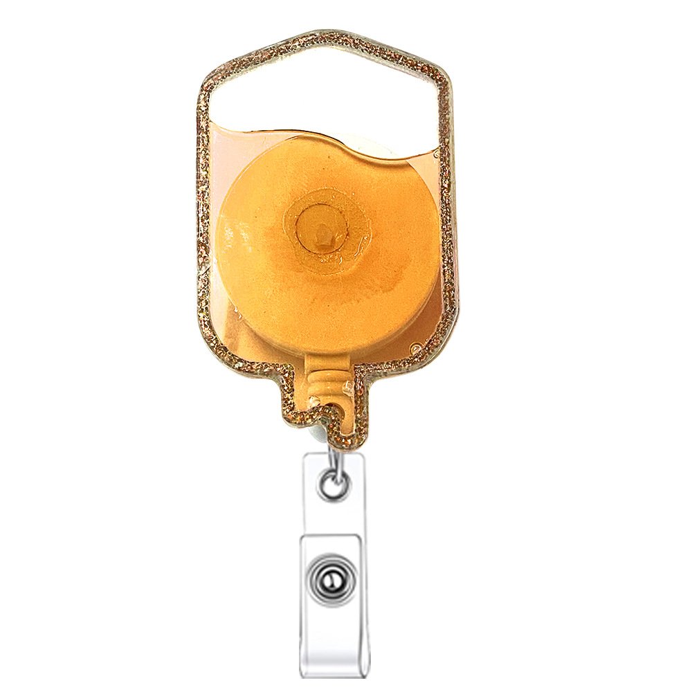 Wholesale Colorful Oil Shakble Acrylic Nurse Badge Reels Retractable ID Card Name Badge Holder With Clip