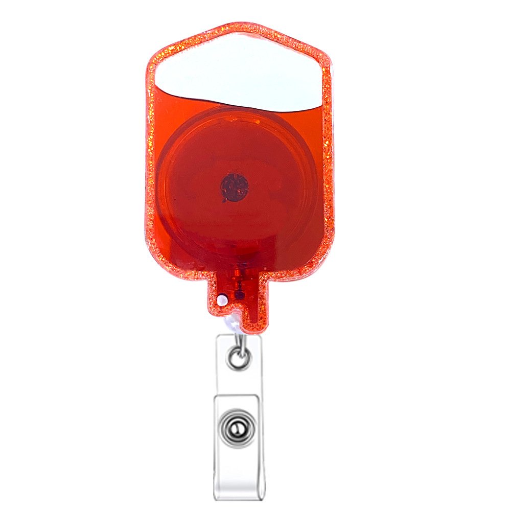Wholesale Colorful Oil Shakble Acrylic Nurse Badge Reels Retractable ID Card Name Badge Holder With Clip