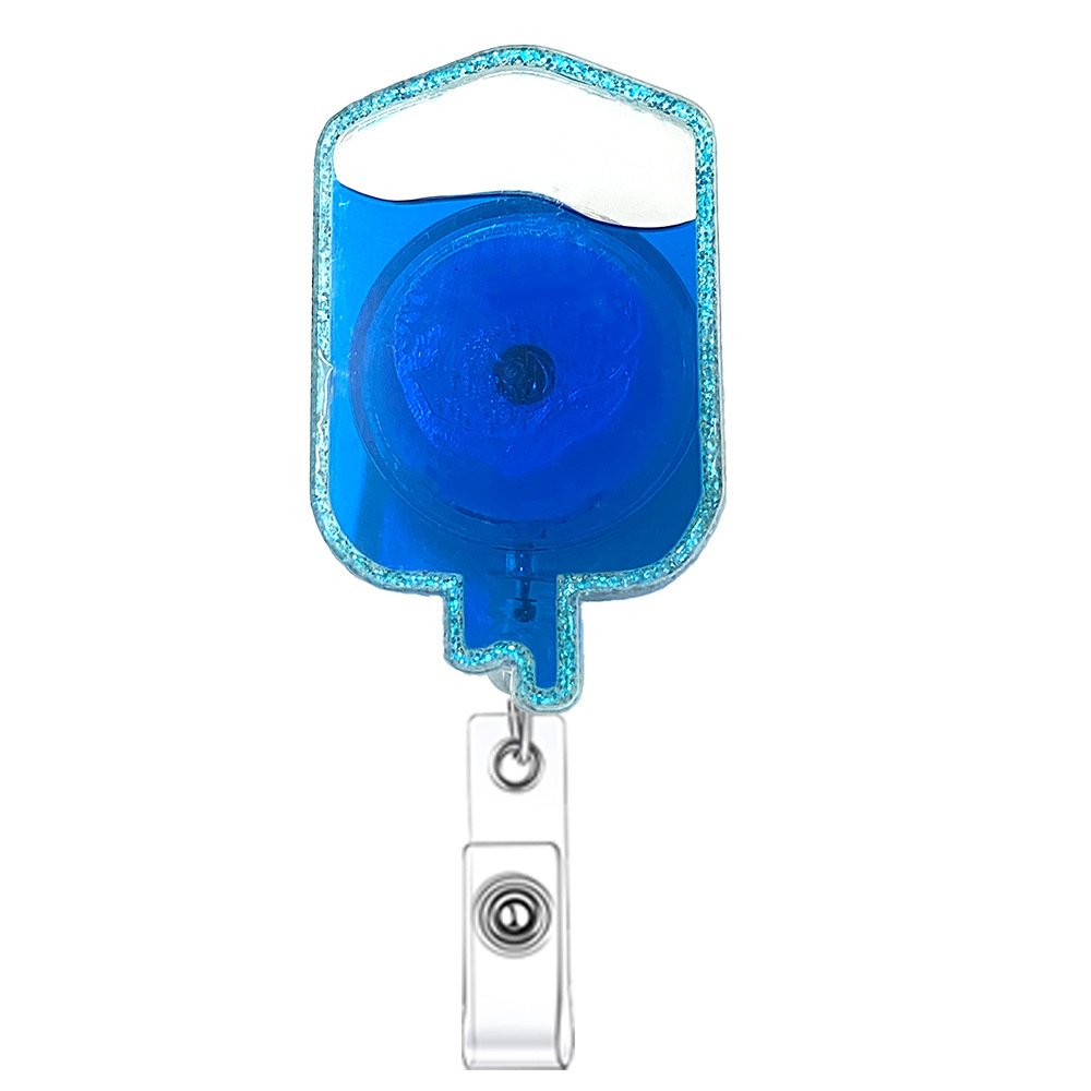 Wholesale Colorful Oil Shakble Acrylic Nurse Badge Reels Retractable ID Card Name Badge Holder With Clip
